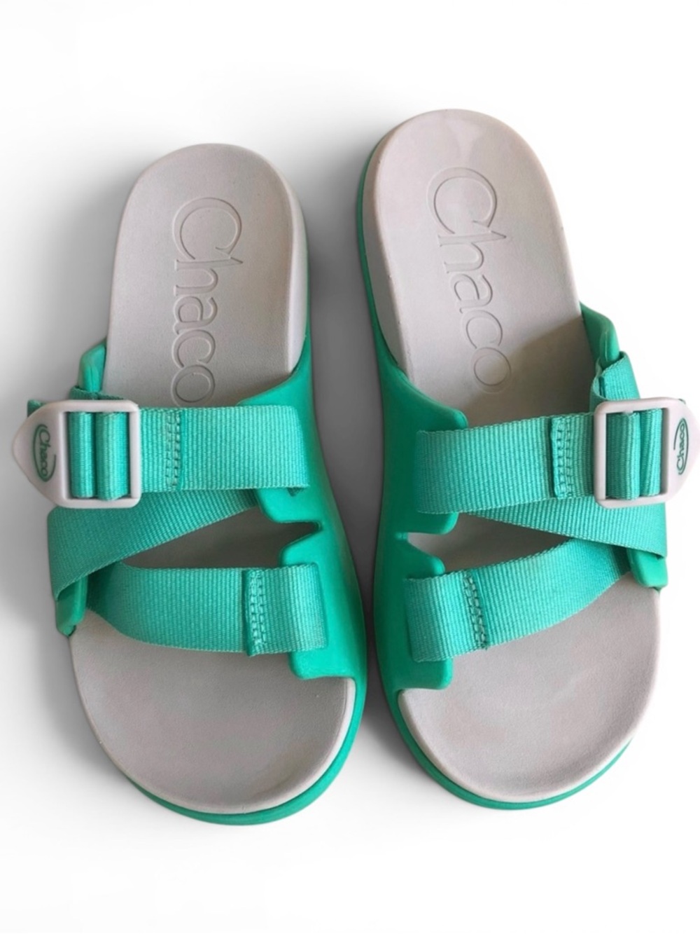 Chaco Mint Green Slide Sandals